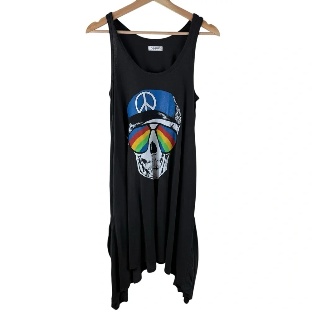 Lauren Moshi Skull Graphic Midi Dress Size XS - Picture 4 of 9